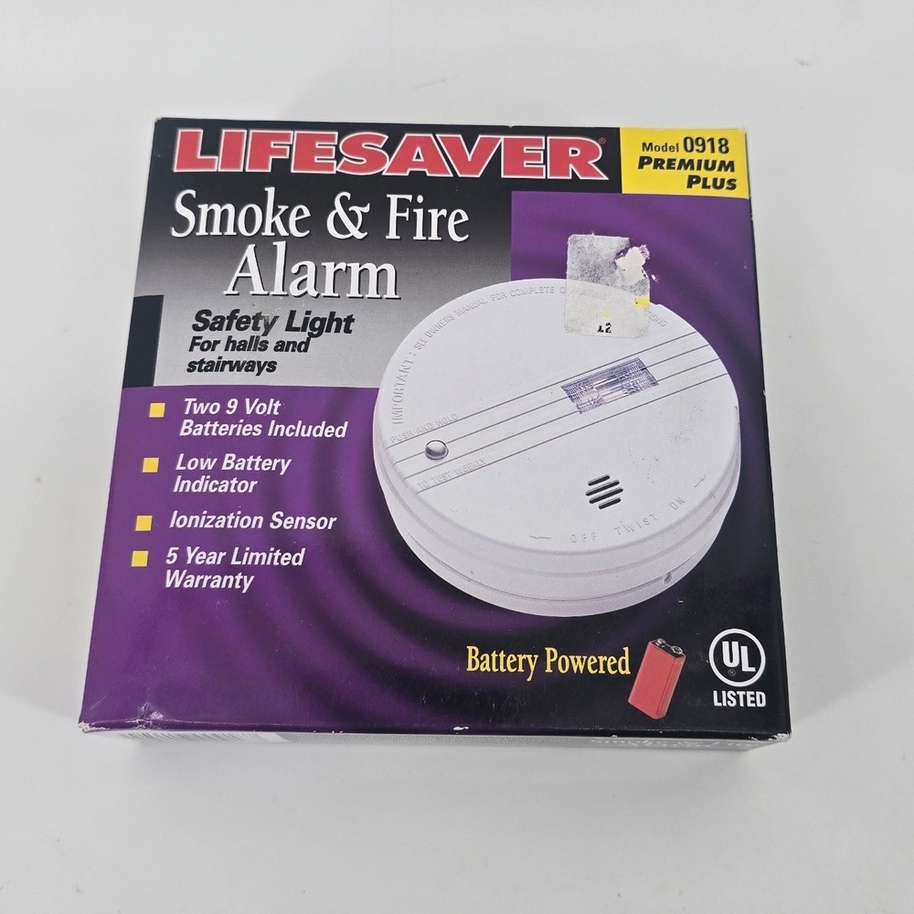 Vintage Kidde Lifesaver Smoke Alarm Model 0918 Premium Plus NEW Collectible Prop